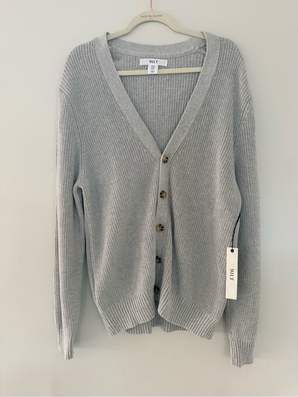WILT Ribbed V-Neck Cardigan Eclectic Grandpa Streetwear M NWT
